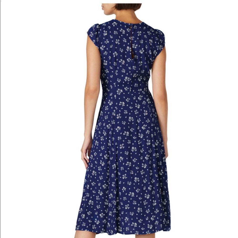 Reformation Maison Fauna Floral Blue Dress s - Picture 2 of 5